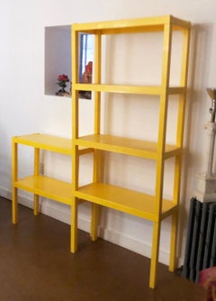 Vintage Yellow Acrylic Modular Shelving System and Etagere by Syroco New York