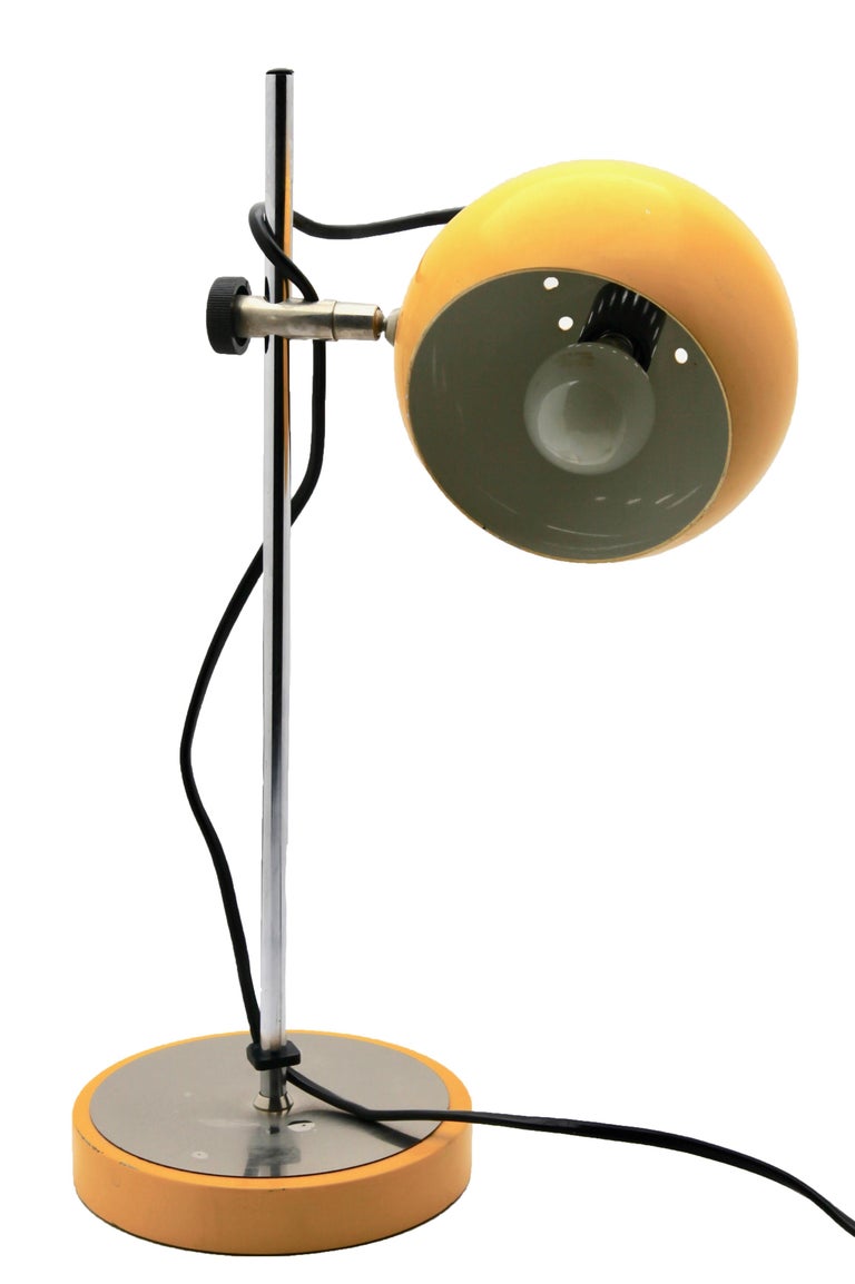 Vintage Yellow Adjustable Desk/SideTable Lamp by GURALeuchten For Sale at 1stdibs