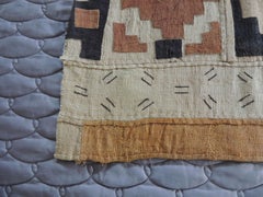 Vintage Yellow and Black Earth Tones African Applique Kuba Applique Textile
