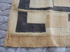 Vintage Yellow and Black Earth Tones African Applique Kuba Applique Textile