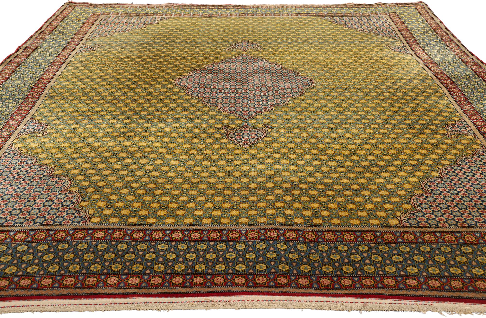 Persischer Tabriz-Teppich in Gelb und Blau (Türkisch) im Angebot