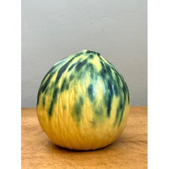 Vintage Yellow and Green Ceramic Gourd