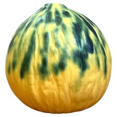 Vintage Yellow and Green Ceramic Gourd