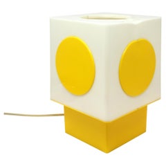 Vintage Yellow and White Acrylic Table Lamp
