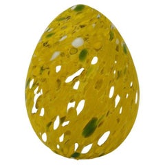 Sculpture en verre d'art jaune vintage de Kosta Boda