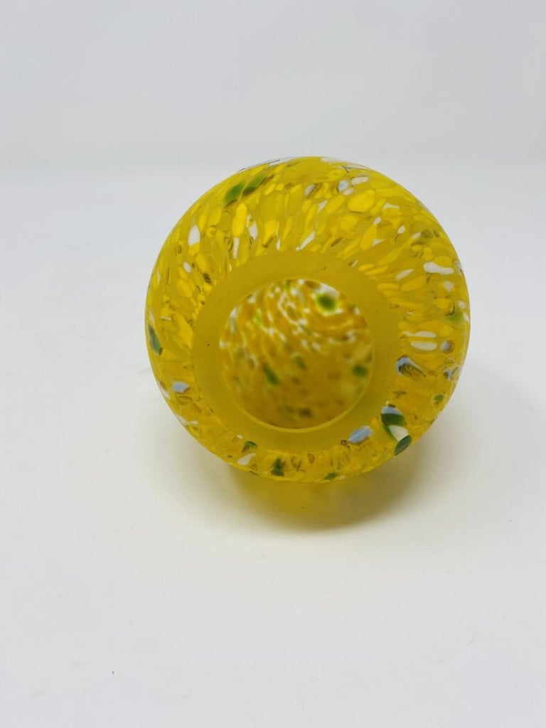 Late 20th Century Vintage Yellow Art Glass Sculpture by Kosta Boda For Sale