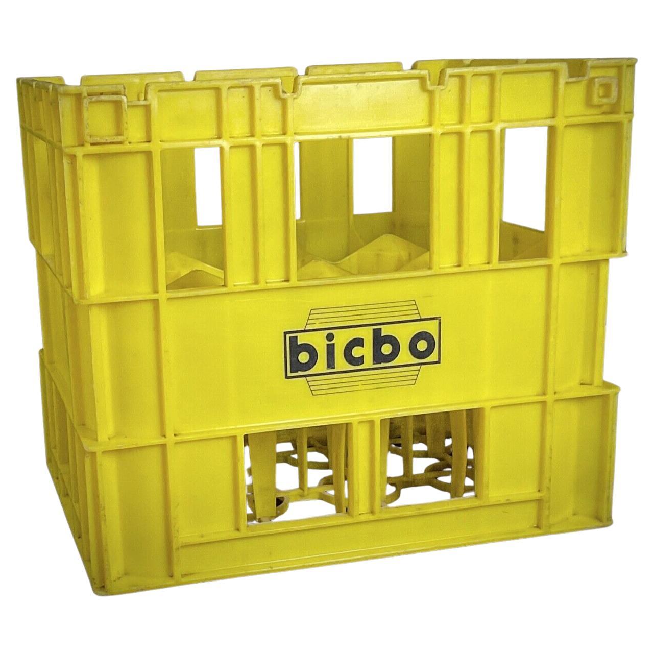 Caja para botellas "Bicbo" amarilla vintage - Con capacidad para 12 botellas - 2Y341