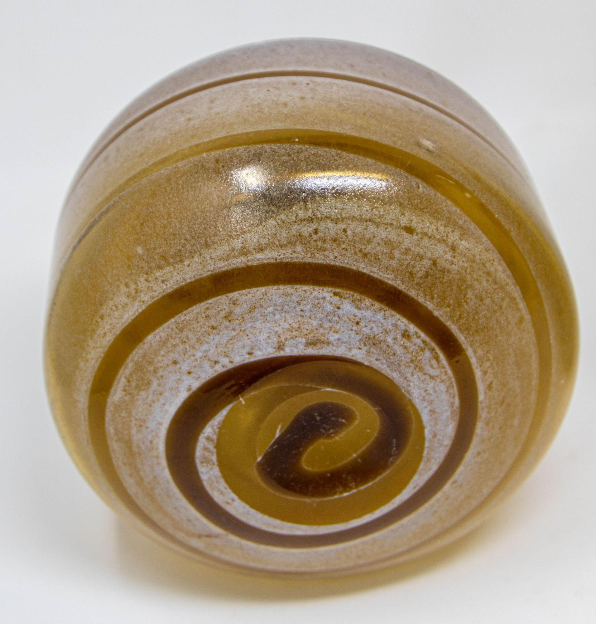 Set di vasi in vetro soffiato giallo d'arte d'annata in vendita 1