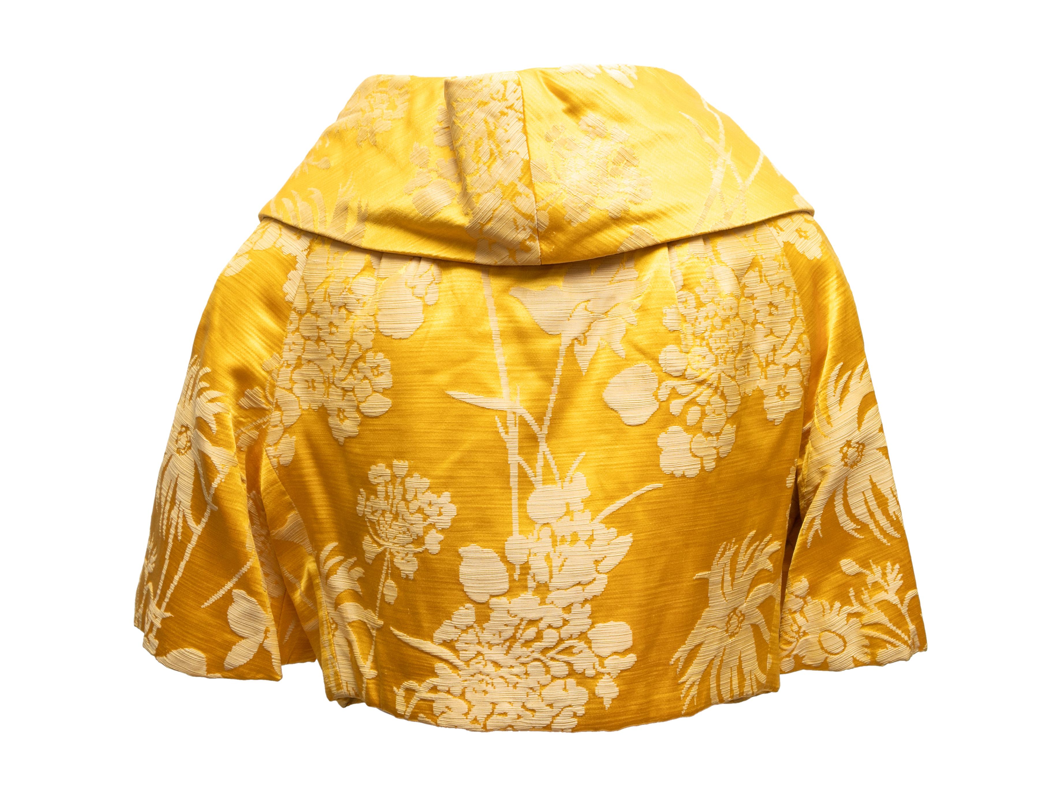 Vintage Yellow Branell Jacquard Bolero Size US M/L In Good Condition For Sale In New York, NY