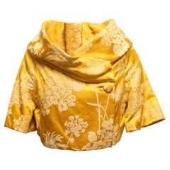Vintage Yellow Branell Jacquard Bolero Size US M/L