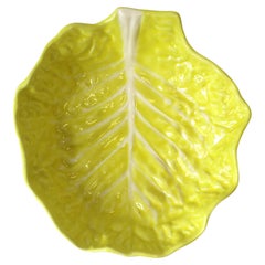 Vintage Yellow Cabbage Lettuce Leaf Bowl