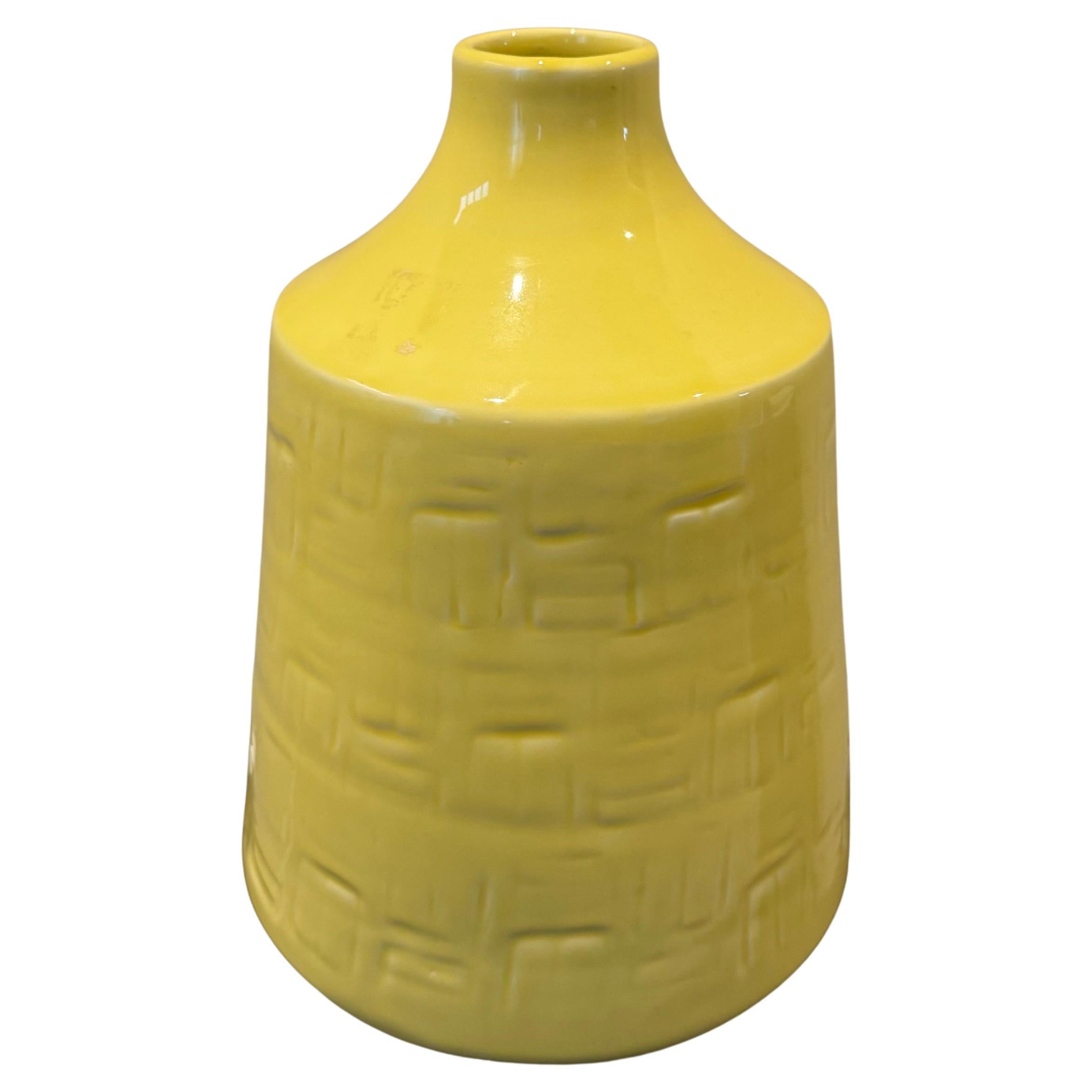 Vaso giallo vintage "Ceramiche Tadinate", Made In Italy