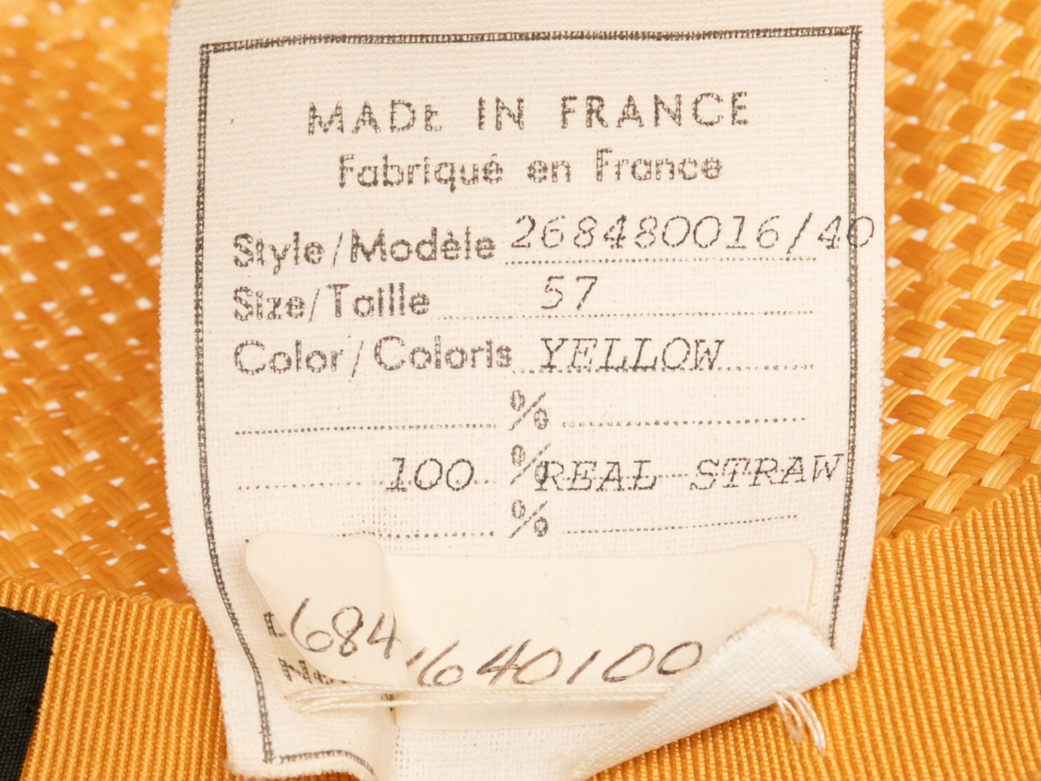 Chanel printemps/été 1988 - Chapeau de paille jaune vintage, taille 57 Bon état - En vente à New York, NY