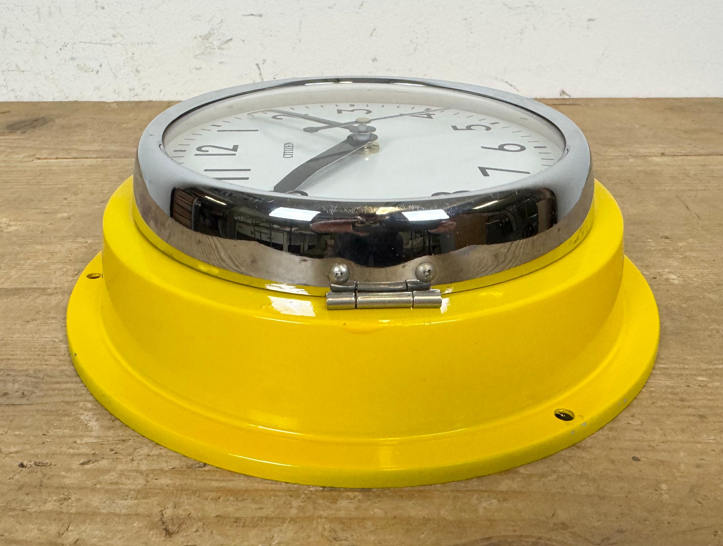 Reloj de Pared Barcos Citizen Amarillo Vintage, Años 70 en venta 7