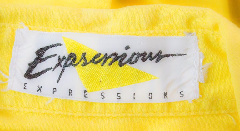 Vintage Yellow Cotton Day Dress For Sale at 1stDibs