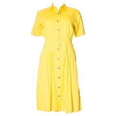 Vestito da giorno in cotone giallo vintage