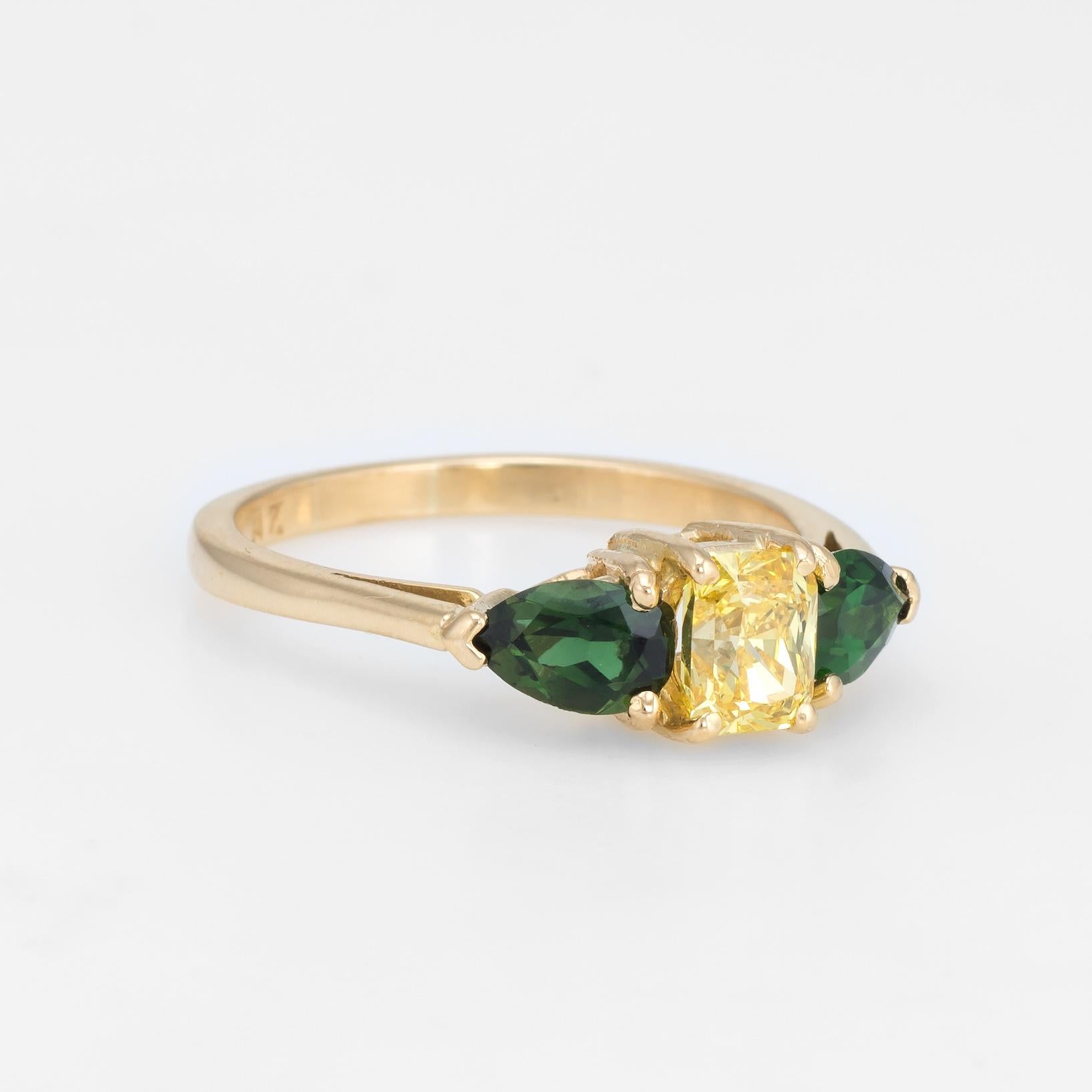 green stone gold ring