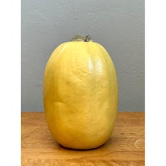 Vintage Yellow Earthenware Gourd