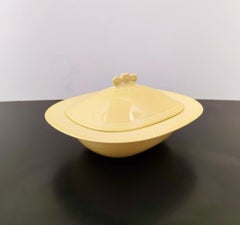 Yellow Earthenware Serving Centerpiece by Antonia Campi for Laveno, Italy
