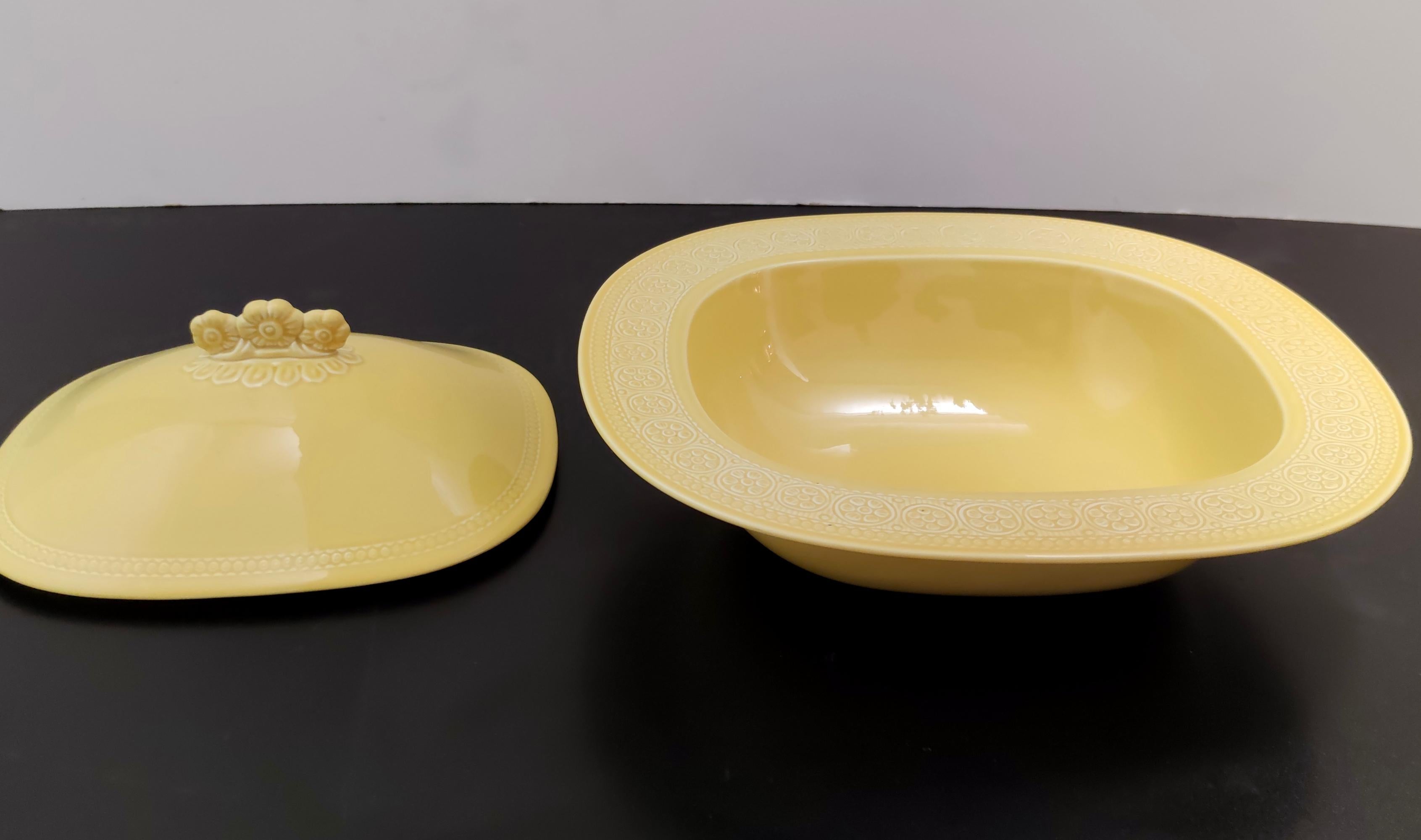 Mid-Century Modern Vintage Yellow Earthenware Serving Centerpiece by Antonia Campi for Laveno Italy For Sale