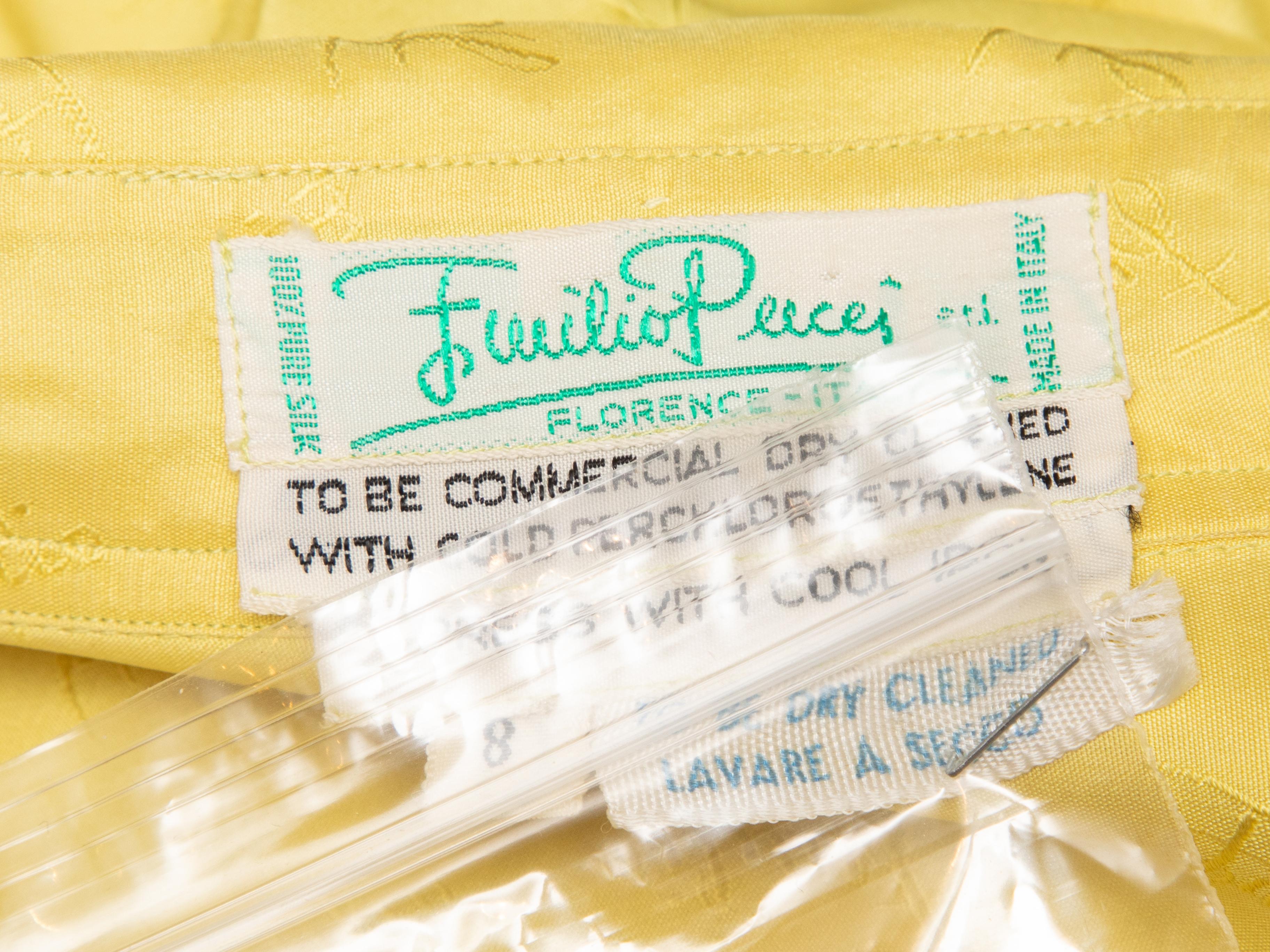 Vintage Yellow Emilio Pucci Silk Button-Up Top