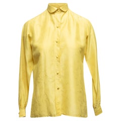 Vintage Yellow Emilio Pucci Silk Button-Up Top