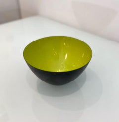 Vintage Yellow Enamel Krenit Bowl By Herbert Krenchel Circa 1960's.