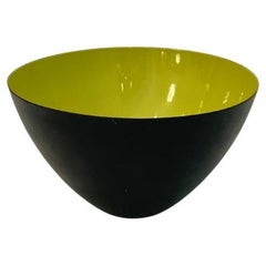 Vintage Yellow Enamel Krenit Bowl By Herbert Krenchel Circa 1960's.