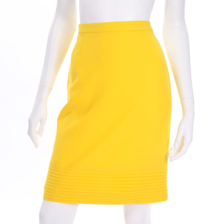 Vintage Yellow Escada Margaretha Ley Skirt and Jacket Suit at 1stDibs