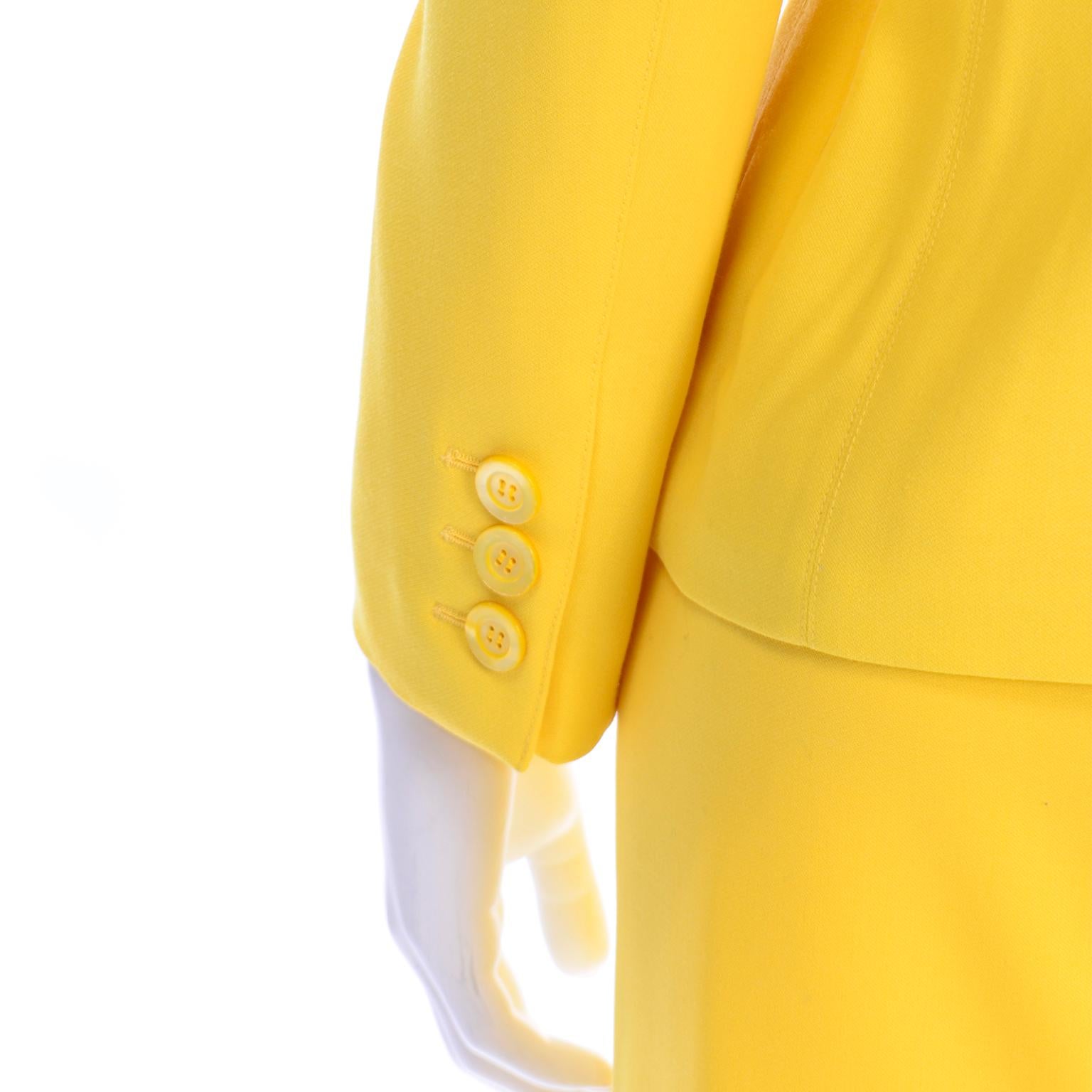 Vintage Yellow Escada Margaretha Ley Skirt & Jacket Suit 4
