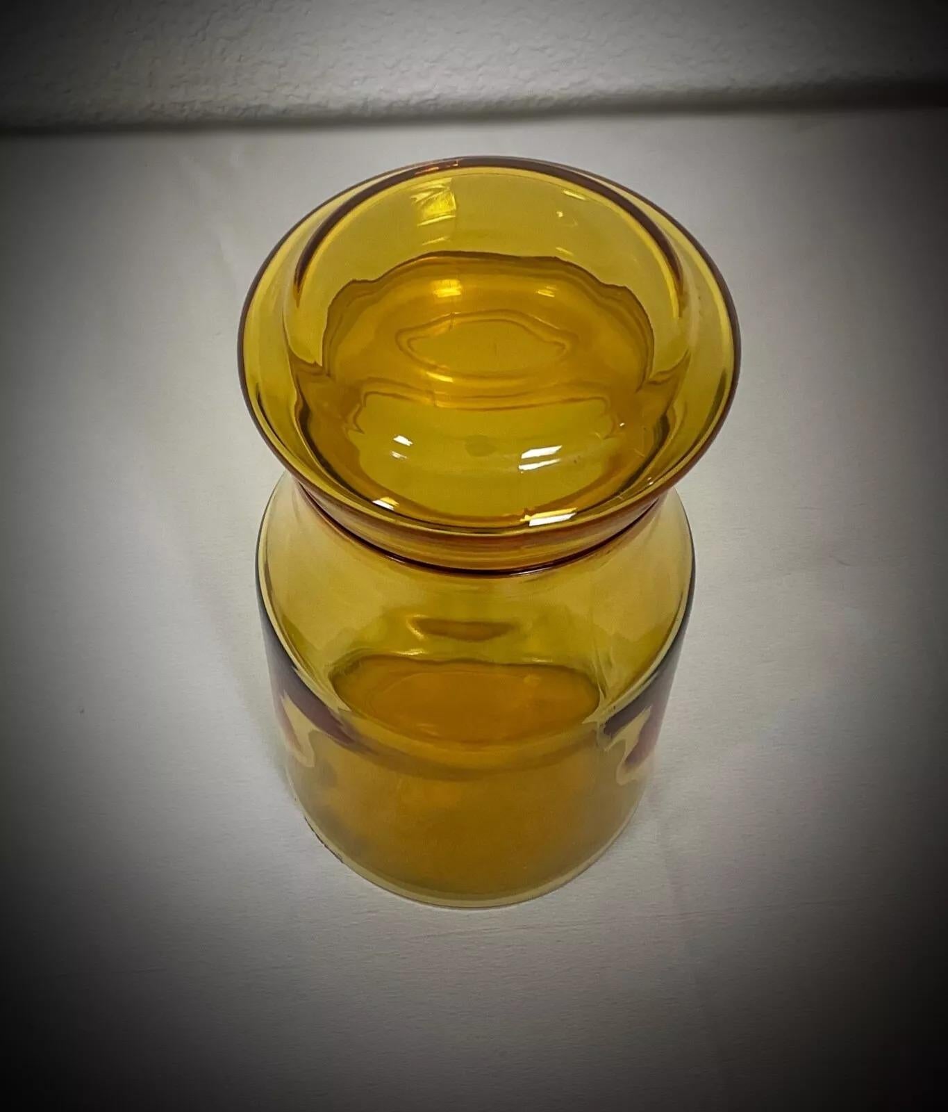 Vintage Yellow Glass Maxwell Bonbonnière / Jar – 17.5 cm - 2Y411 For Sale 1