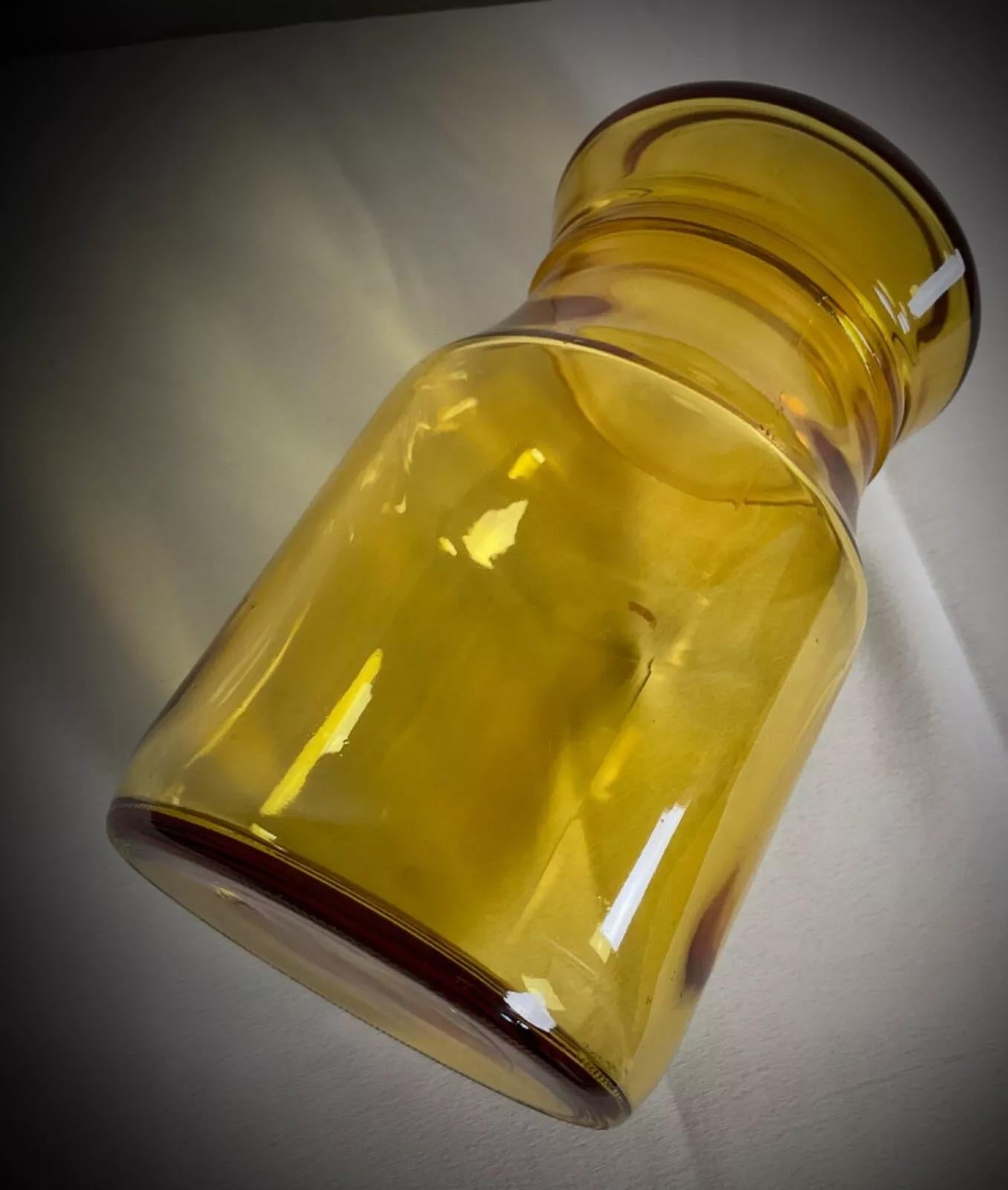 Vintage Yellow Glass Maxwell Bonbonnière / Jar – 17.5 cm - 2Y411 For Sale 2