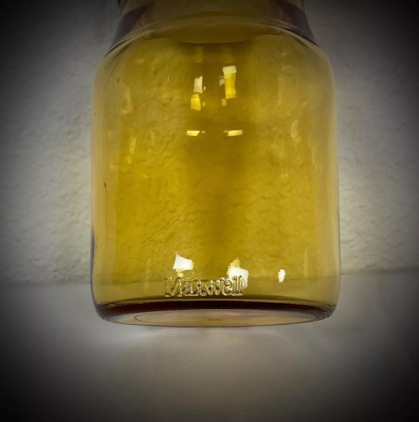 Vintage Yellow Glass Maxwell Bonbonnière / Jar – 17.5 cm - 2Y411 For Sale 4
