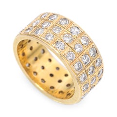 Vintage Yellow Gold 1.5tcw Diamond 3 Row Eternity Band