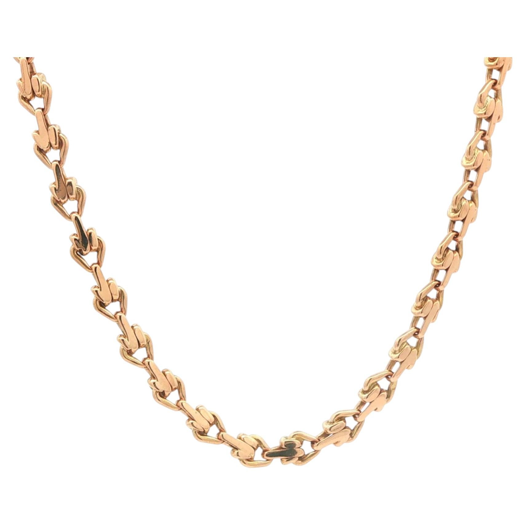 Vintage Yellow Gold 16" Fancy Unique Link Chain Necklace w/ Spring Ring Clasp