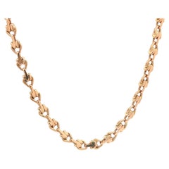 Vintage Yellow Gold 16" Fancy Unique Link Chain Necklace w/ Spring Ring Clasp