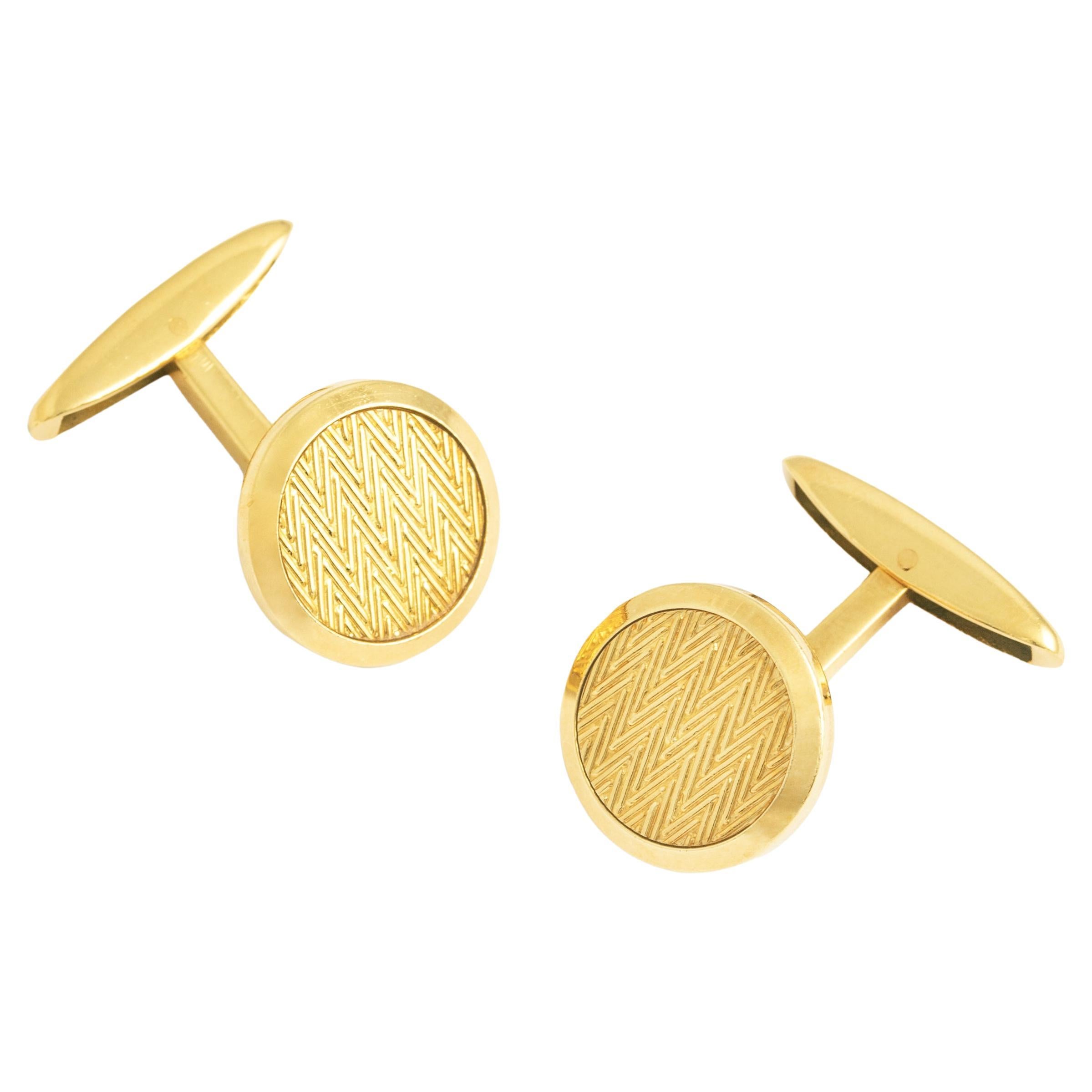 Vintage Yellow Gold 18K Cufflinks For Sale