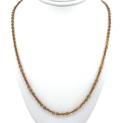 Vintage Yellow Gold 21.5" Cable Link Chain Necklace w/ Sister Hook Clasp