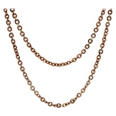 Collar de cadena de eslabones de oro amarillo vintage de 21,5" con cierre de gancho de hermana