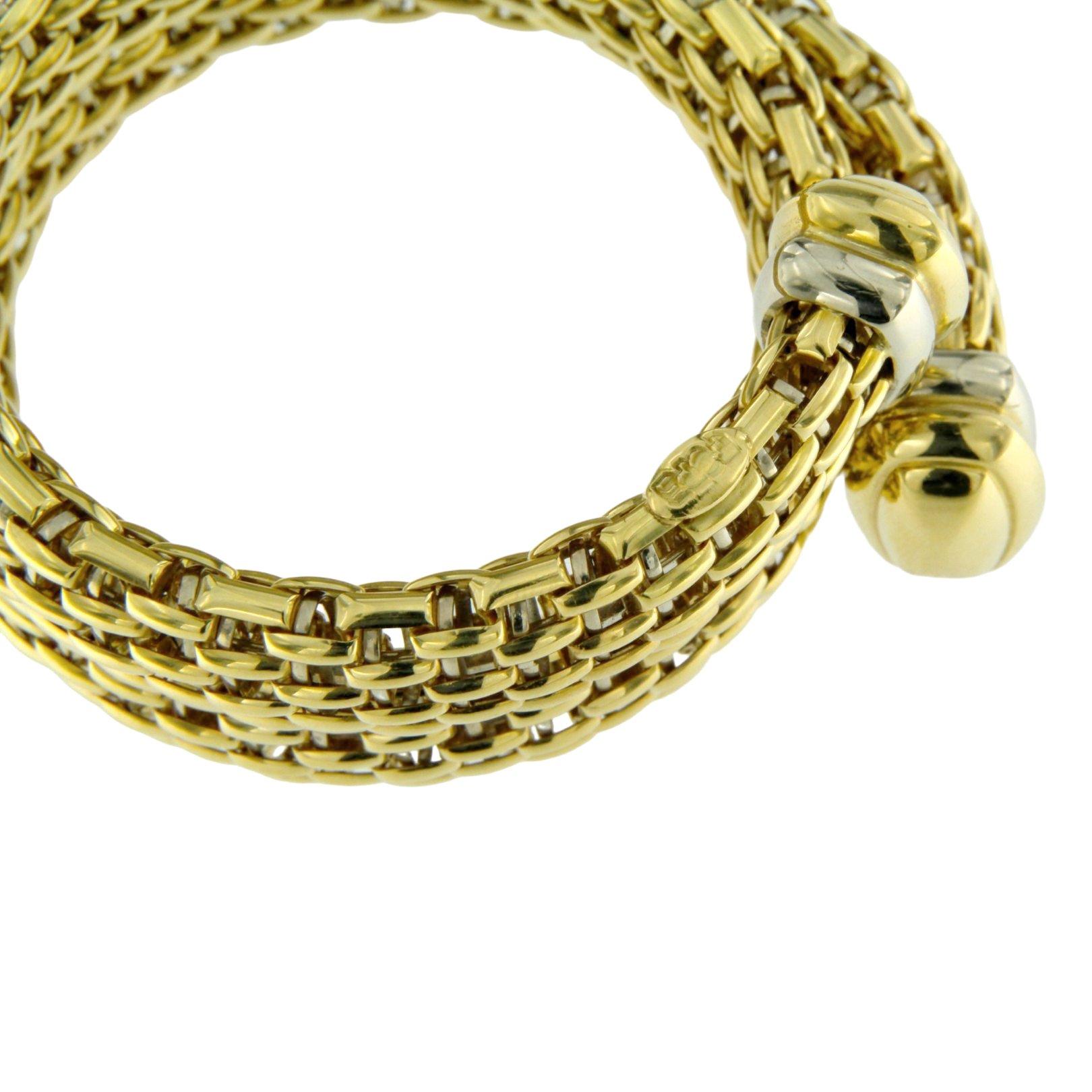 Vintage Yellow Gold Bracelet Signed Fope In Good Condition In Palermo, IT