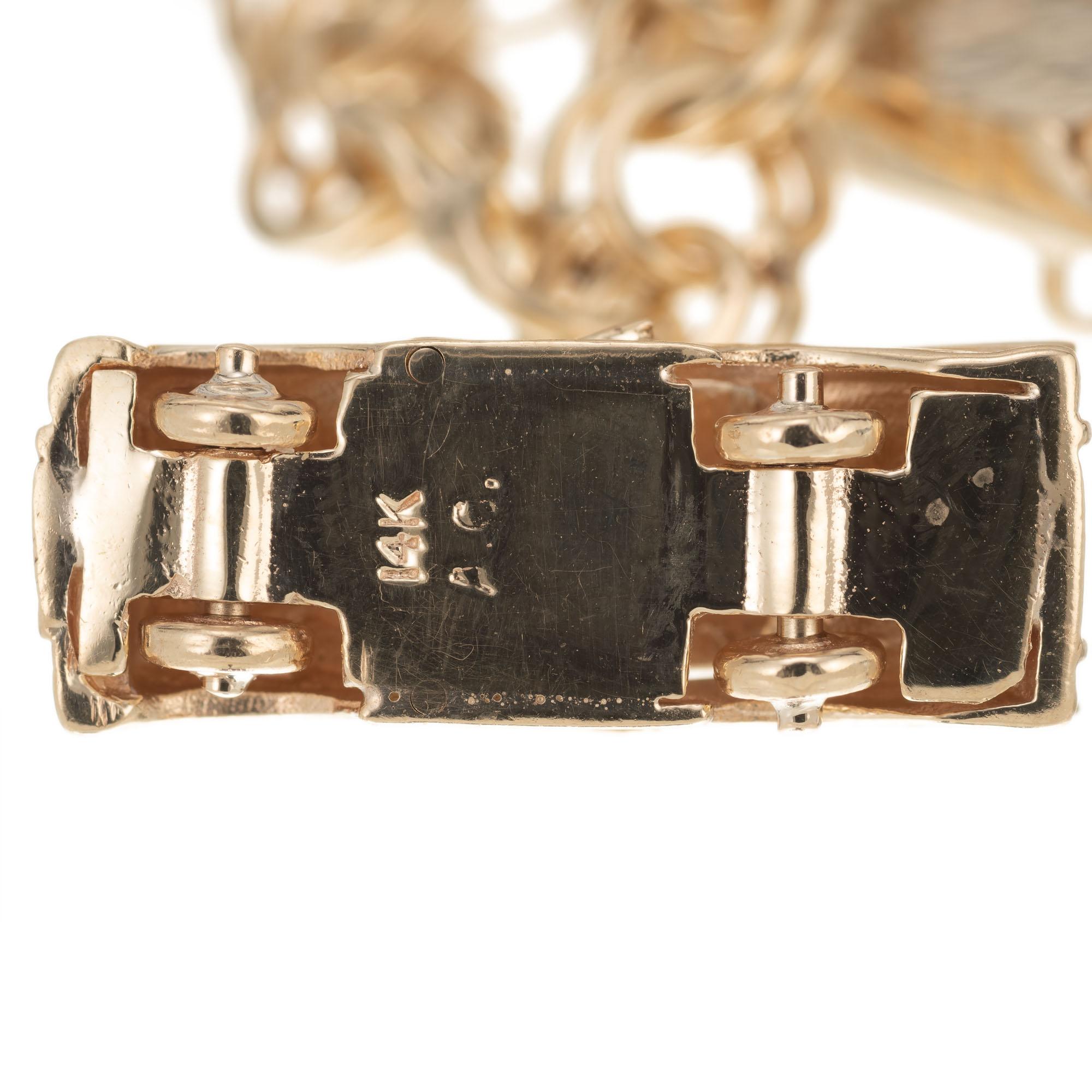 Vintage Yellow Gold Car Themed Charm Bracelet 2
