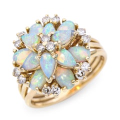 Vintage Yellow Gold Carved Red Coral Diamond Rose Motif Necklace and Earring Set