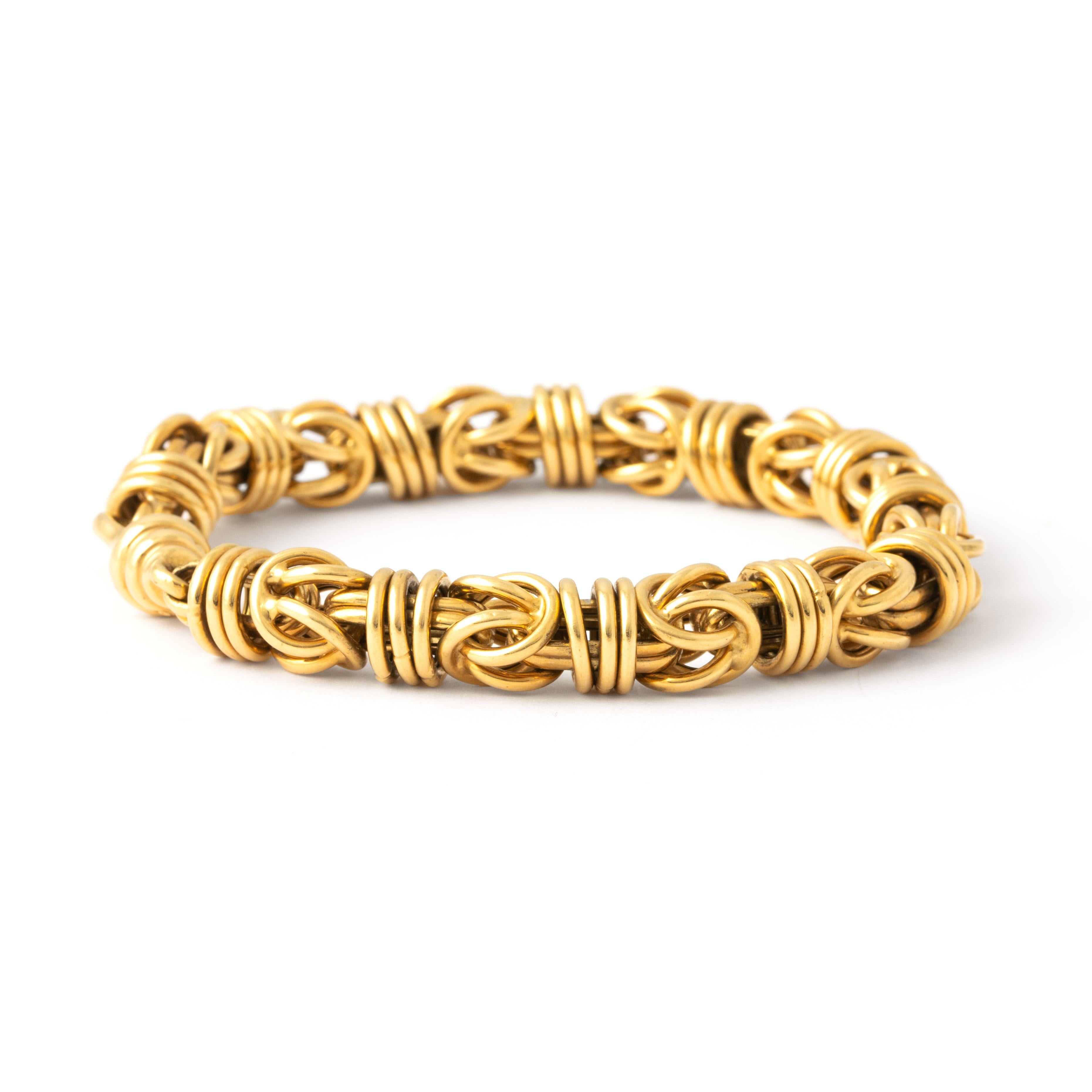 Vintage Yellow Gold Chain Bracelet For Sale 1