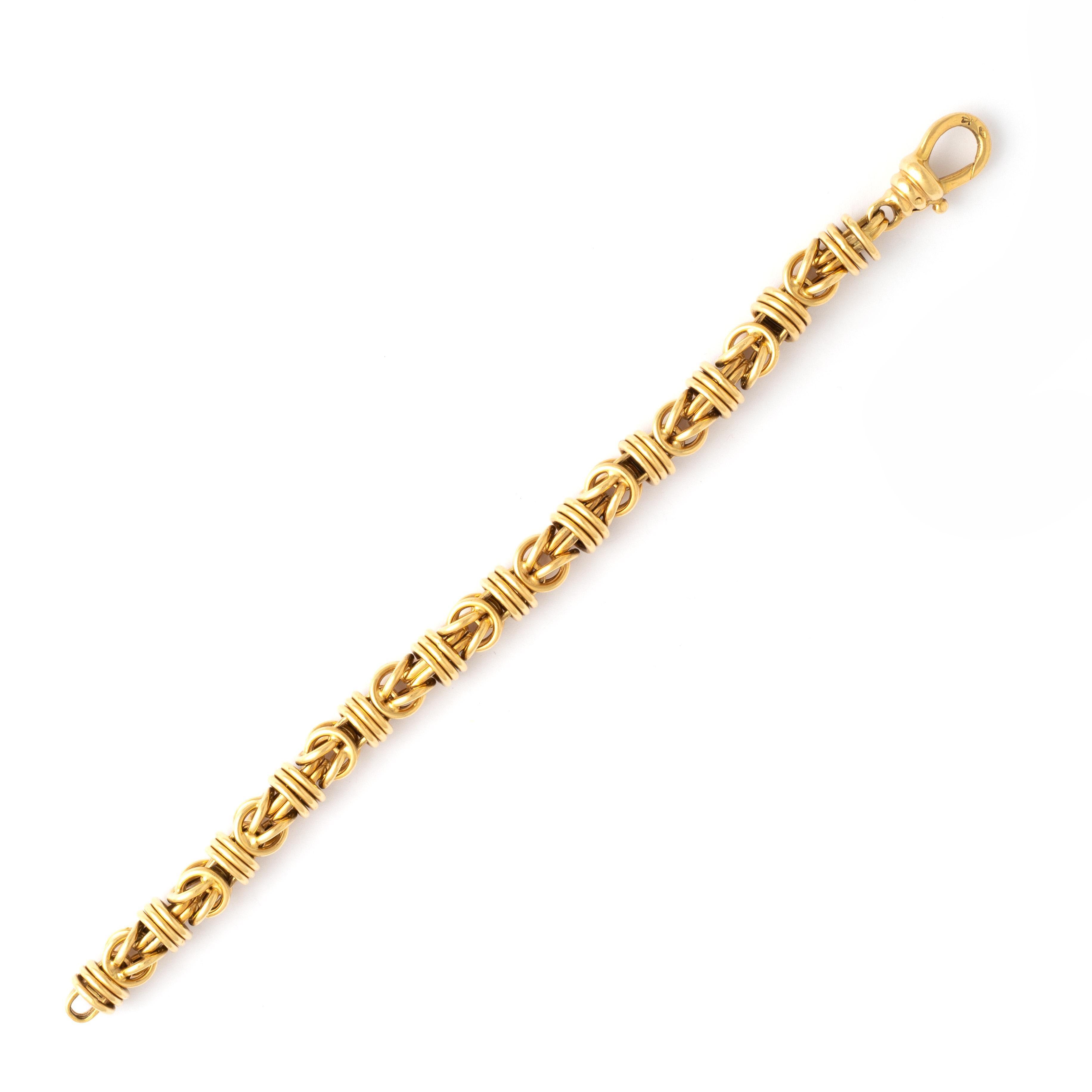 Vintage Yellow Gold Chain Bracelet For Sale 2