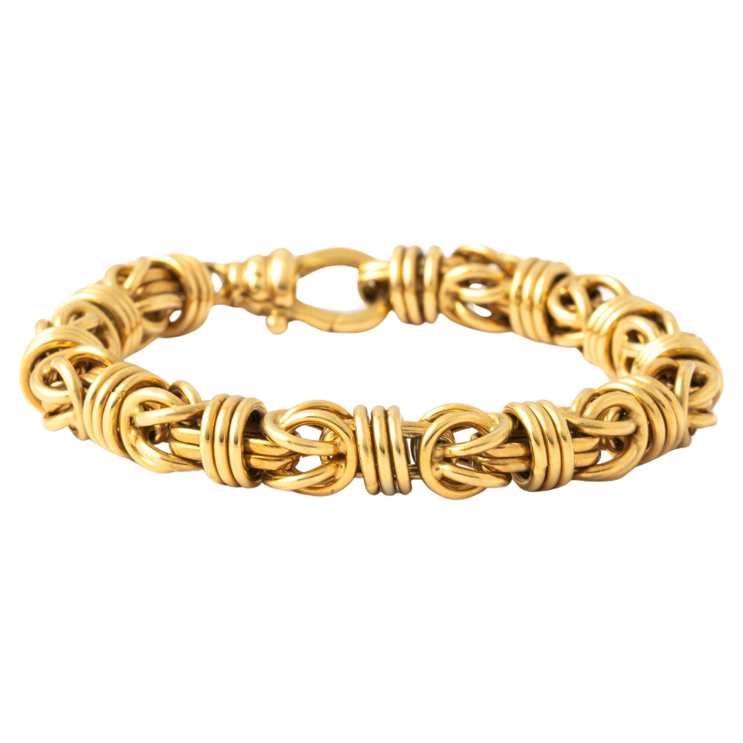 Vintage Yellow Gold Chain Bracelet For Sale