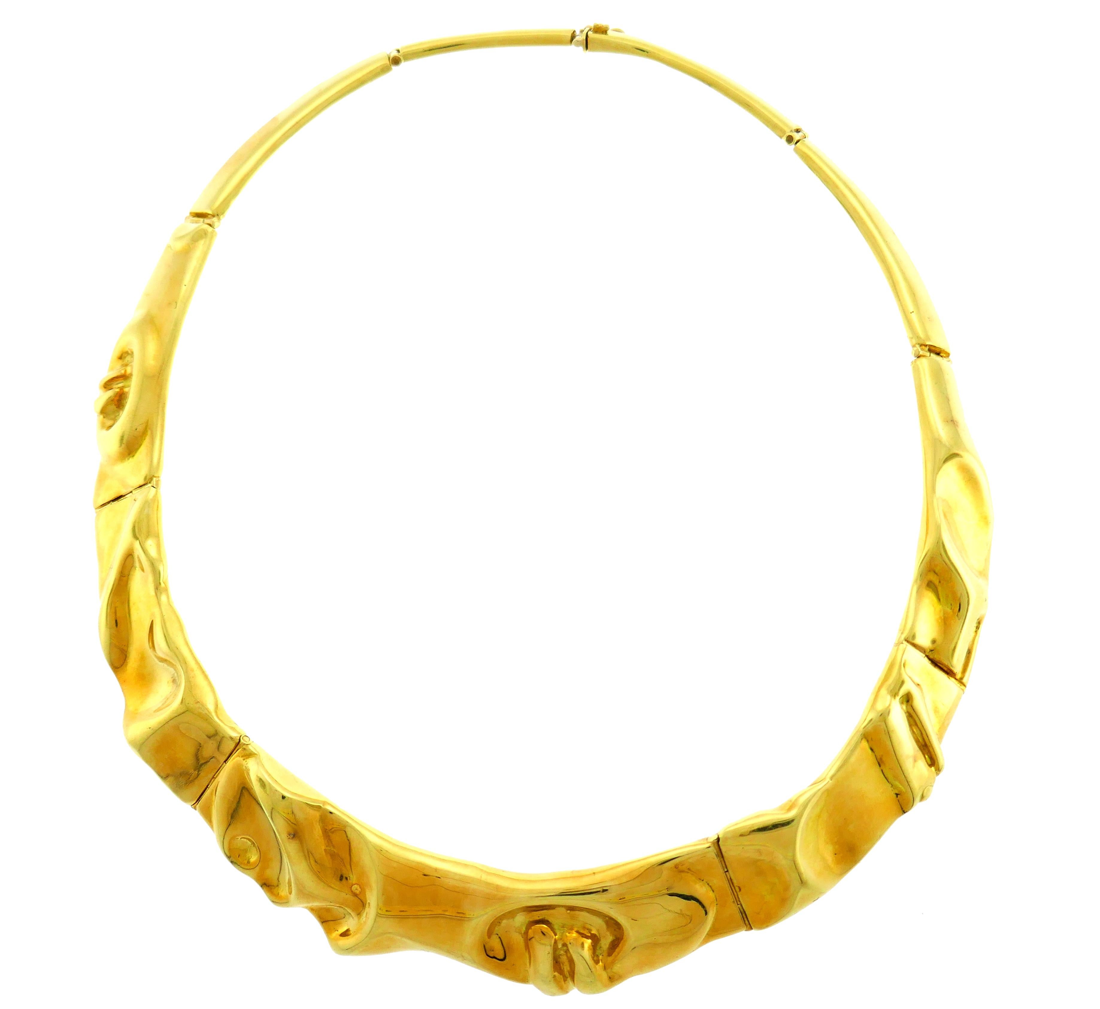 Vintage Yellow Gold Collar Necklace 1