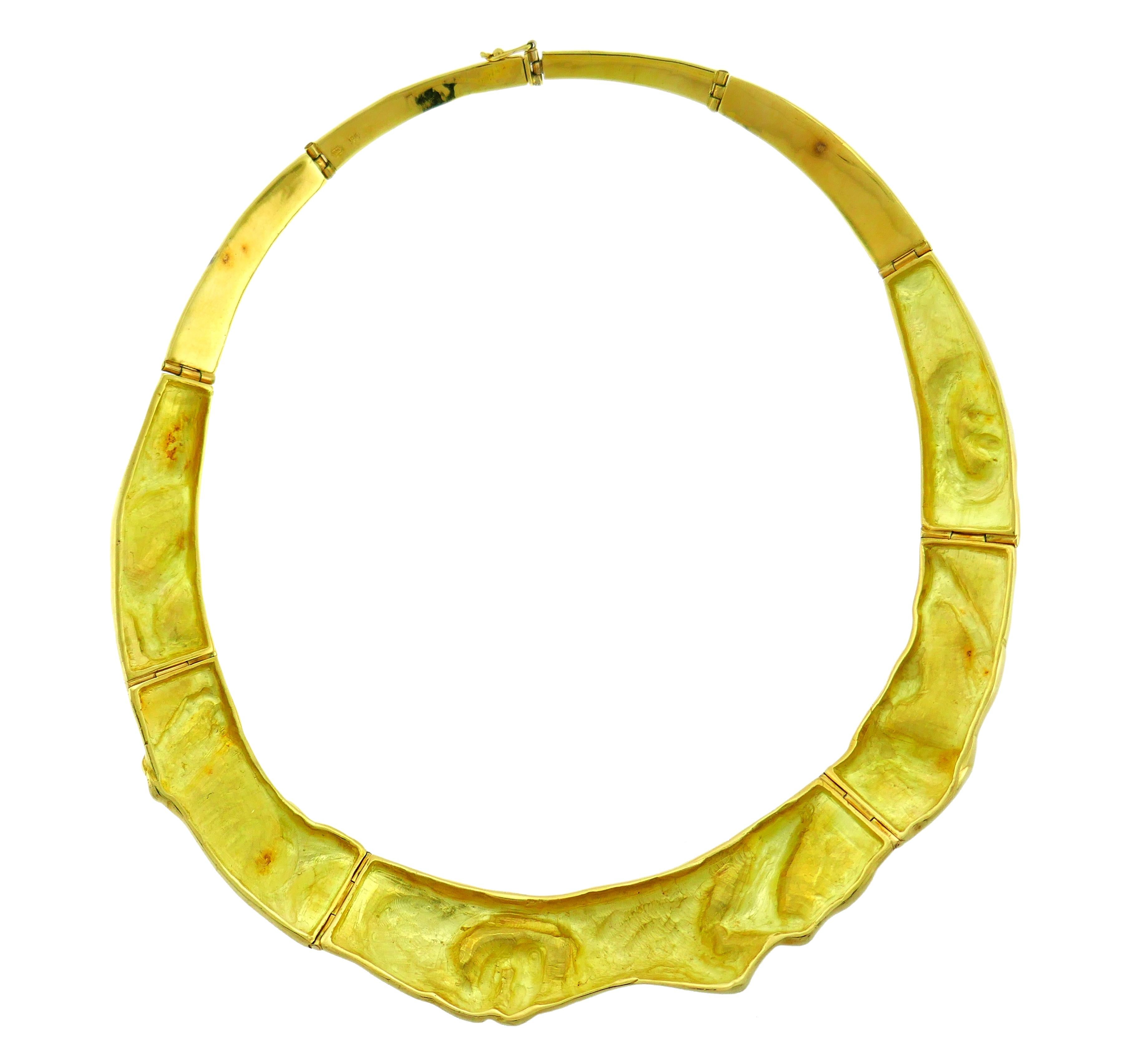 Vintage Yellow Gold Collar Necklace 3