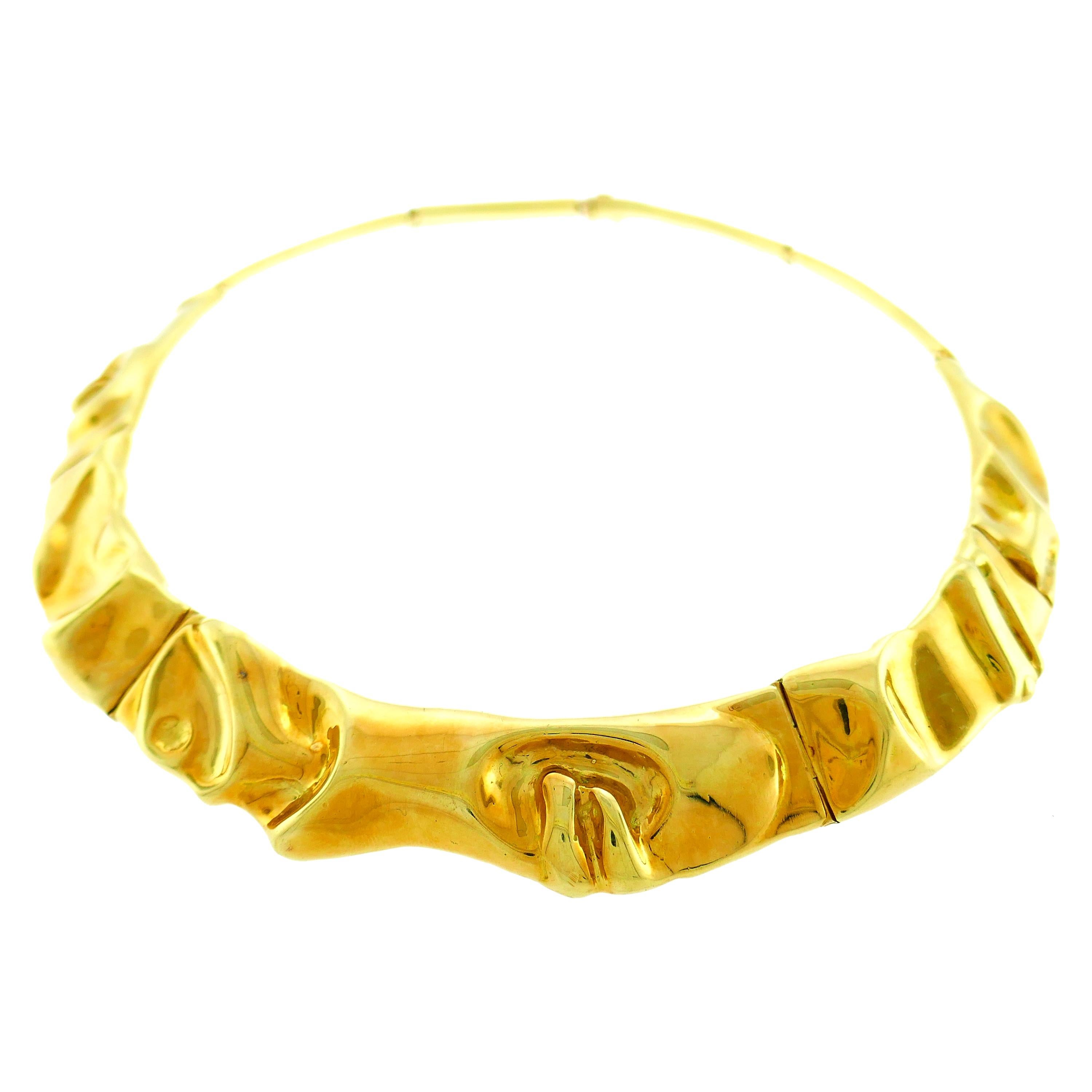 Vintage Yellow Gold Collar Necklace