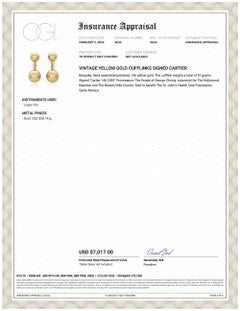 Cartier Yellow Gold Ball Cufflinks Signed and Numbered Cartier