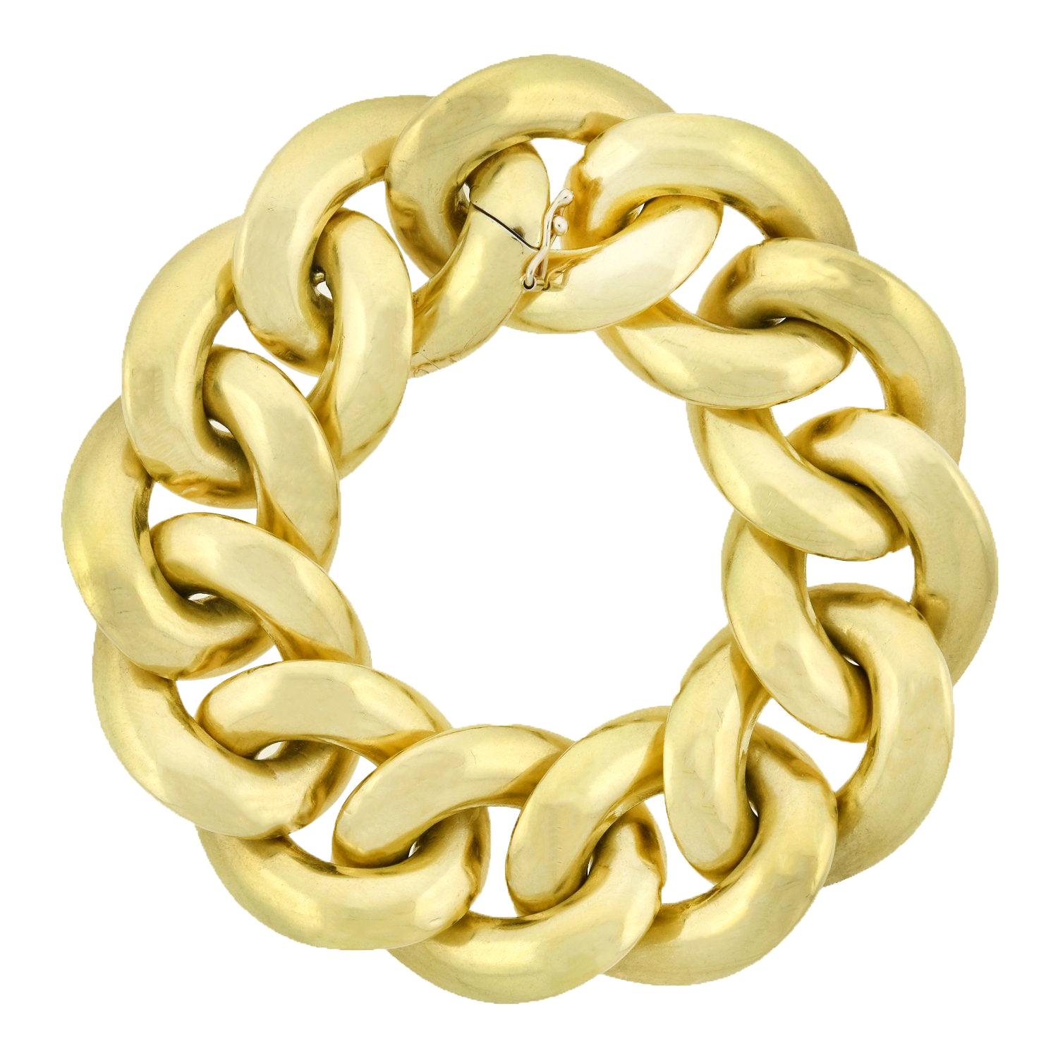14KT Yellow Gold Intertwined Rounded Chain Link Bracelet – LSJ